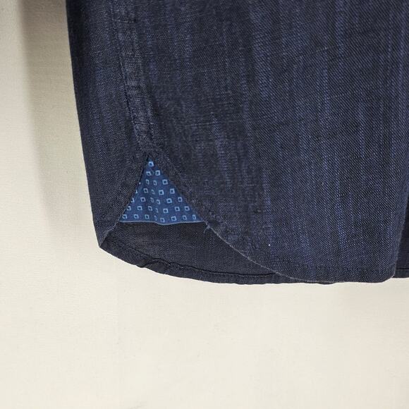 TED BAKER LONDON BUTTON-UP DRESS SHIRT – LONG SLEEVE – SIZE MEDIUM – DARK DENIM - Picture 4 of 16